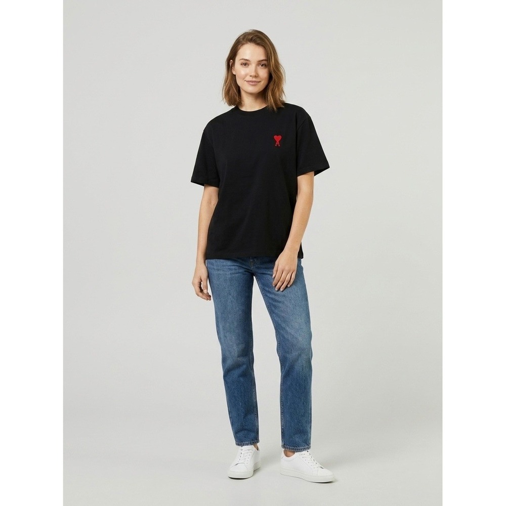 Ami Paris Alexandre Mattiussi Black Ami de Coeur Logo T-Shirt Unisex